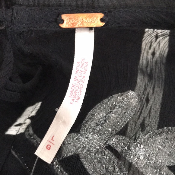 NEW Free People Black and White Sheer Women's Top - Picture 8 of 9